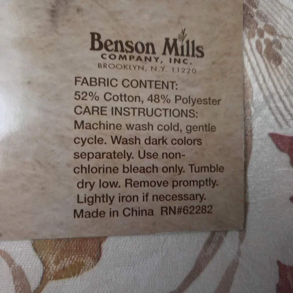 Benson Mills Natures Leaves Set of 4 Placemats 13 x 18 Poly Cotton Autumn New